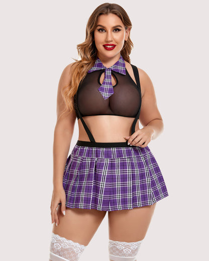 Plus Size Krawatten-Top und Mini-Rock