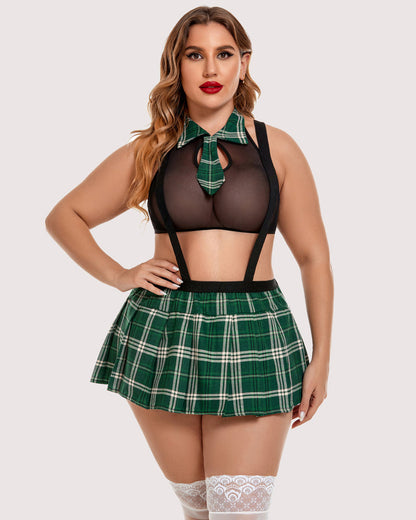 Plus Size Krawatten-Top und Mini-Rock