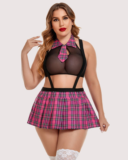 Plus Size Krawatten-Top und Mini-Rock