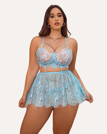 Plus Size Dessous Babydoll Spitze Nachthemd