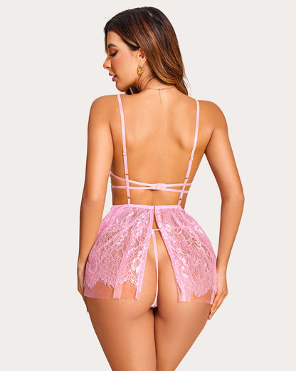 Spitze Mesh Nachtwäsche Chemise Nachthemd