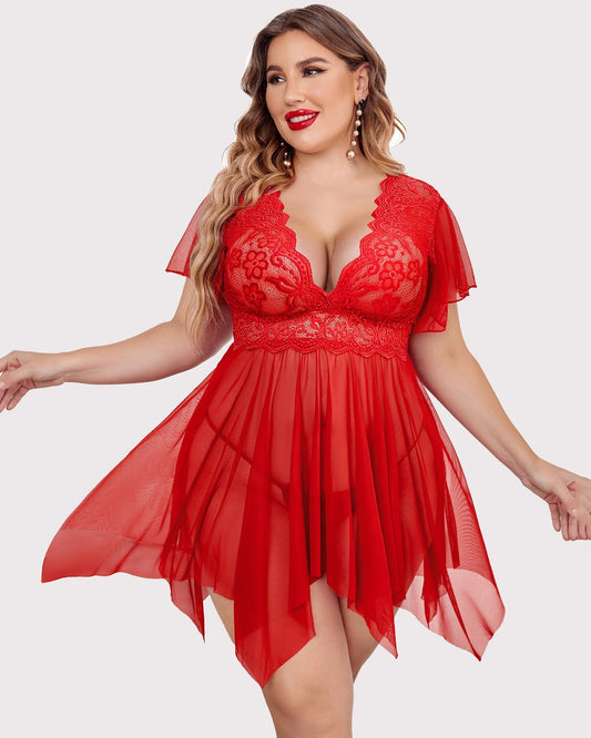 Plus Size Floral Spitze Dessous