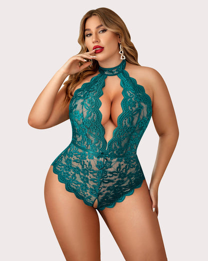 Wunderschöner Bodysuit mit Spitzendruck in Übergröße