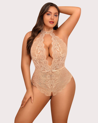 Wunderschöner Bodysuit mit Spitzendruck in Übergröße
