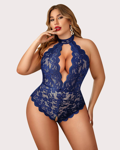 Wunderschöner Bodysuit mit Spitzendruck in Übergröße