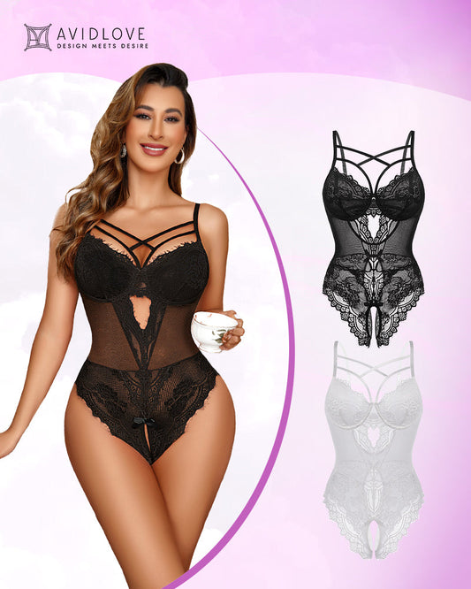 2er-Pack Floral Lace Harness Bodysuit