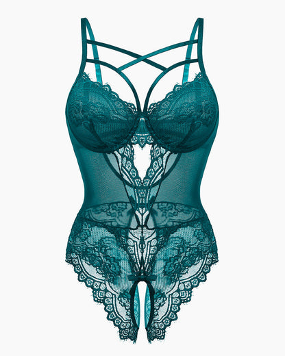 Floral Lace Harness Bodysuit