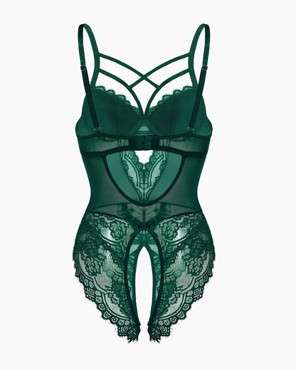 Floral Lace Harness Bodysuit