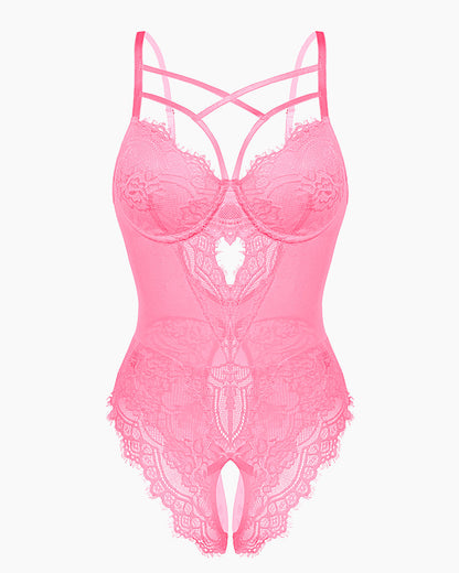 Floral Lace Harness Bodysuit