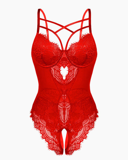 Floral Lace Harness Bodysuit