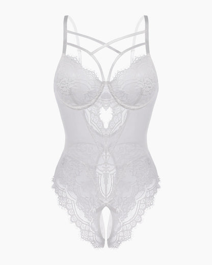 Floral Lace Harness Bodysuit