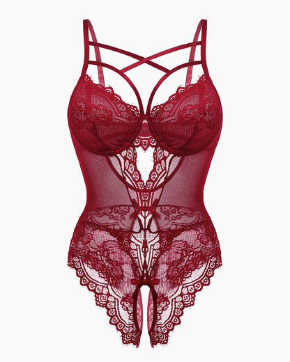 Floral Lace Harness Bodysuit