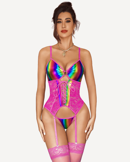 Farbe Kunstleder Teddy Korsett