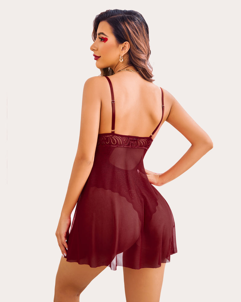 Spitze Floral Print Snap Crotch Teddy