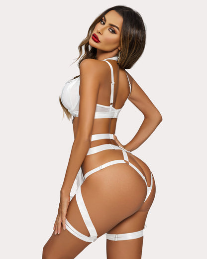 Push Up Bra Garter Set with Chain