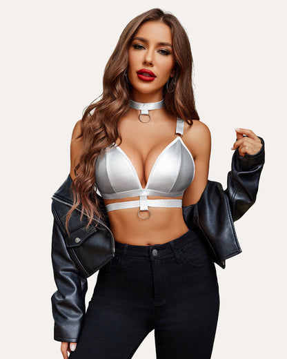 O-Ring Linked Cut Out BH und Panty Set