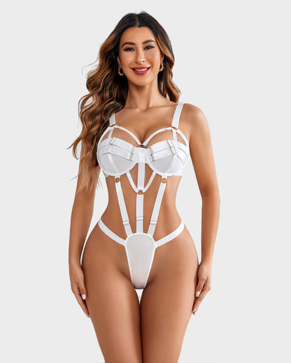 Push Up Teddy Dessous Einteiler