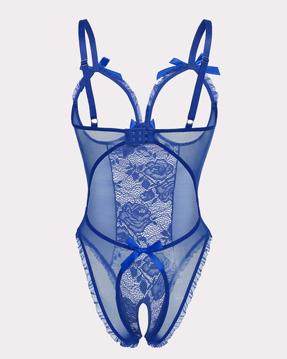 Leoparden-Spitzen-Mini-Bodysuit
