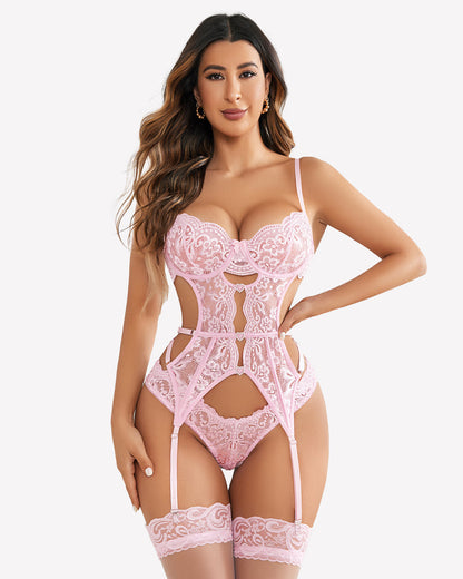 Spitze Cut Out Strass Korsetts