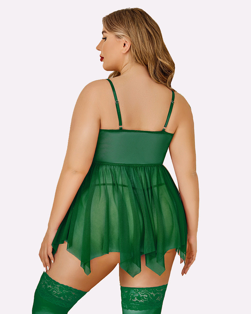 Plus Size Babydolls aus Mesh