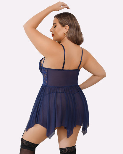 Plus Size Babydolls aus Mesh