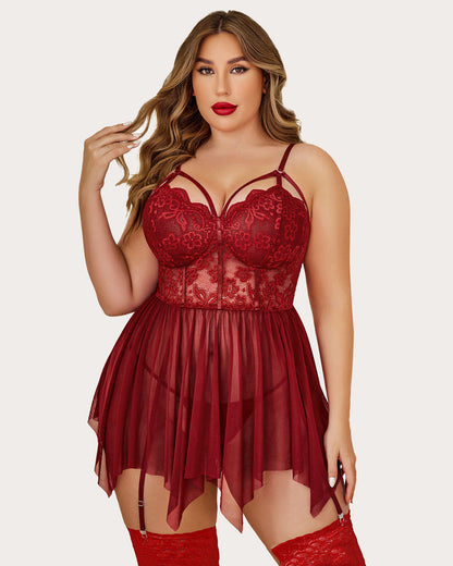 Plus Size Babydolls aus Mesh