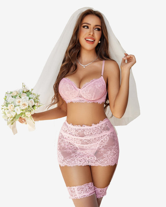Stück Spitze Strumpfband Gürtel Dessous Set mit Mini-Rock