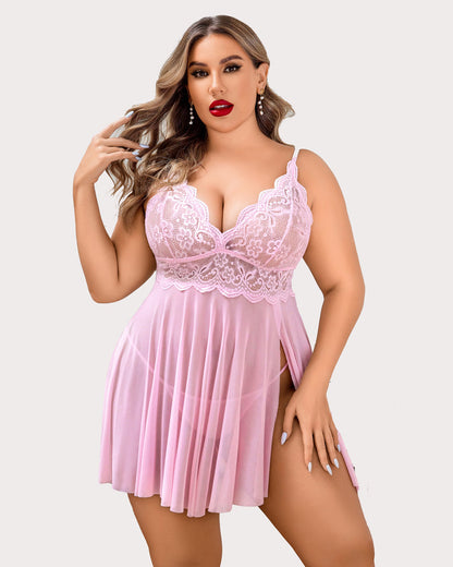 Plus Size Nachtwäsche Exotische Spitze Dessous Sets