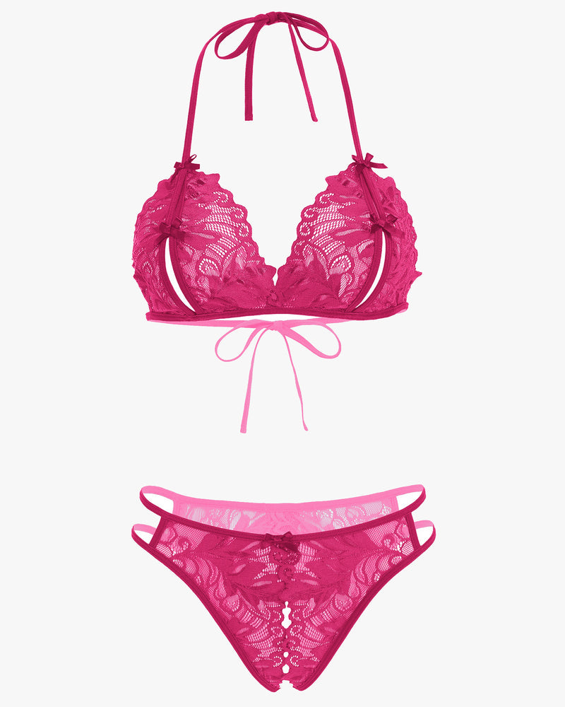 BH und Panty Set Halter Lace 2 Stück Set