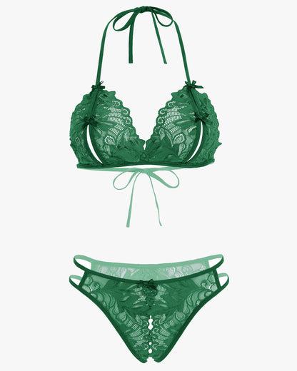 BH und Panty Set Halter Lace 2 Stück Set