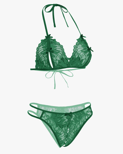 BH und Panty Set Halter Lace 2 Stück Set