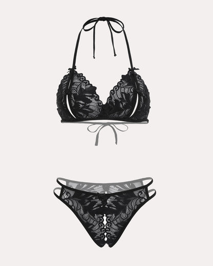 BH und Panty Set Halter Lace 2 Stück Set