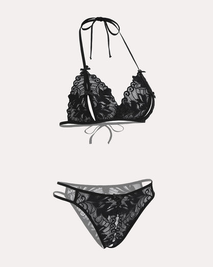 BH und Panty Set Halter Lace 2 Stück Set