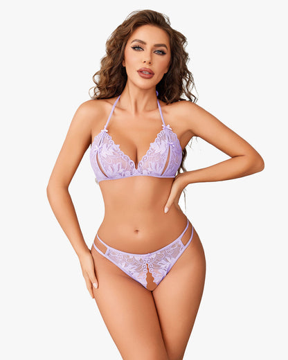 BH und Panty Set Halter Lace 2 Stück Set