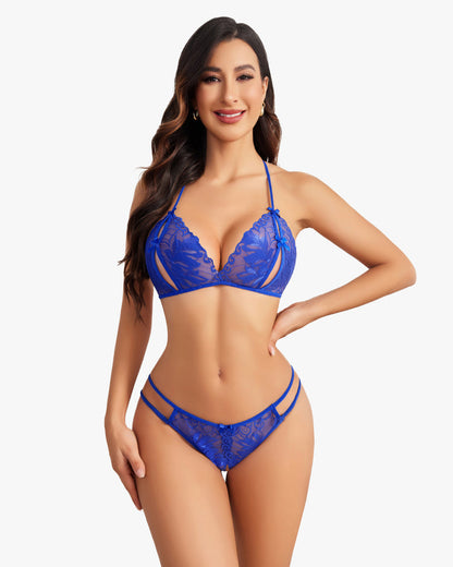 BH und Panty Set Halter Lace 2 Stück Set