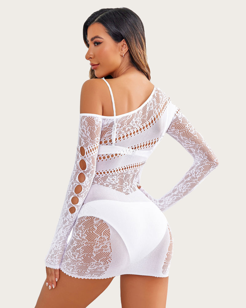 Mesh Hollow Out Fischnetz Kleid