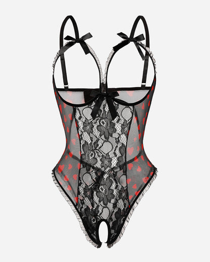 Bodysuit mit ausgeschnittenen Cups aus Spitze