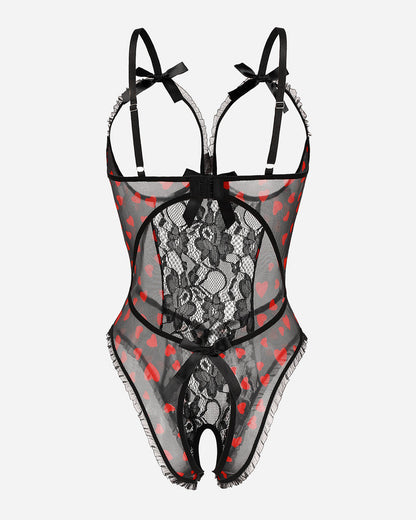 Bodysuit mit ausgeschnittenen Cups aus Spitze