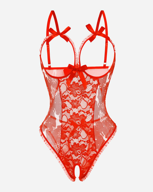 Bodysuit mit ausgeschnittenen Cups aus Spitze