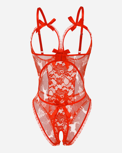 Bodysuit mit ausgeschnittenen Cups aus Spitze