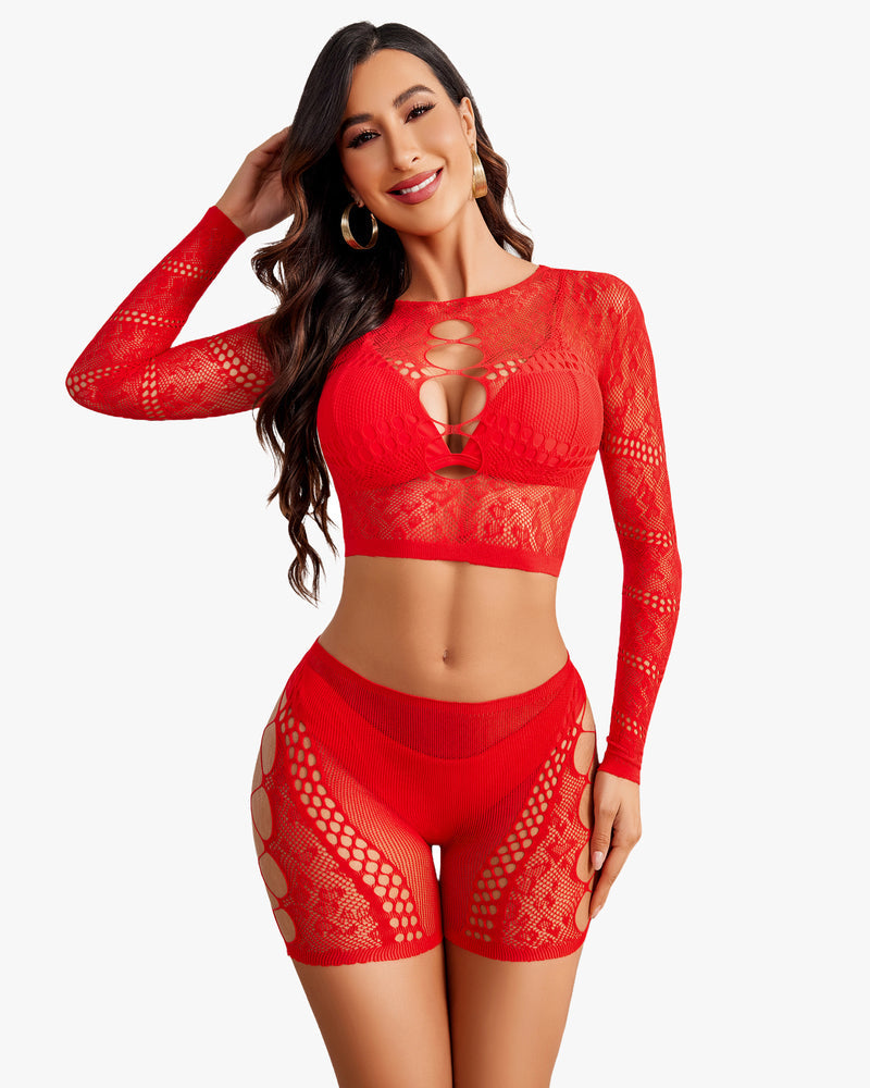 Zweiteiliges Fischnetz-Dessous-Set