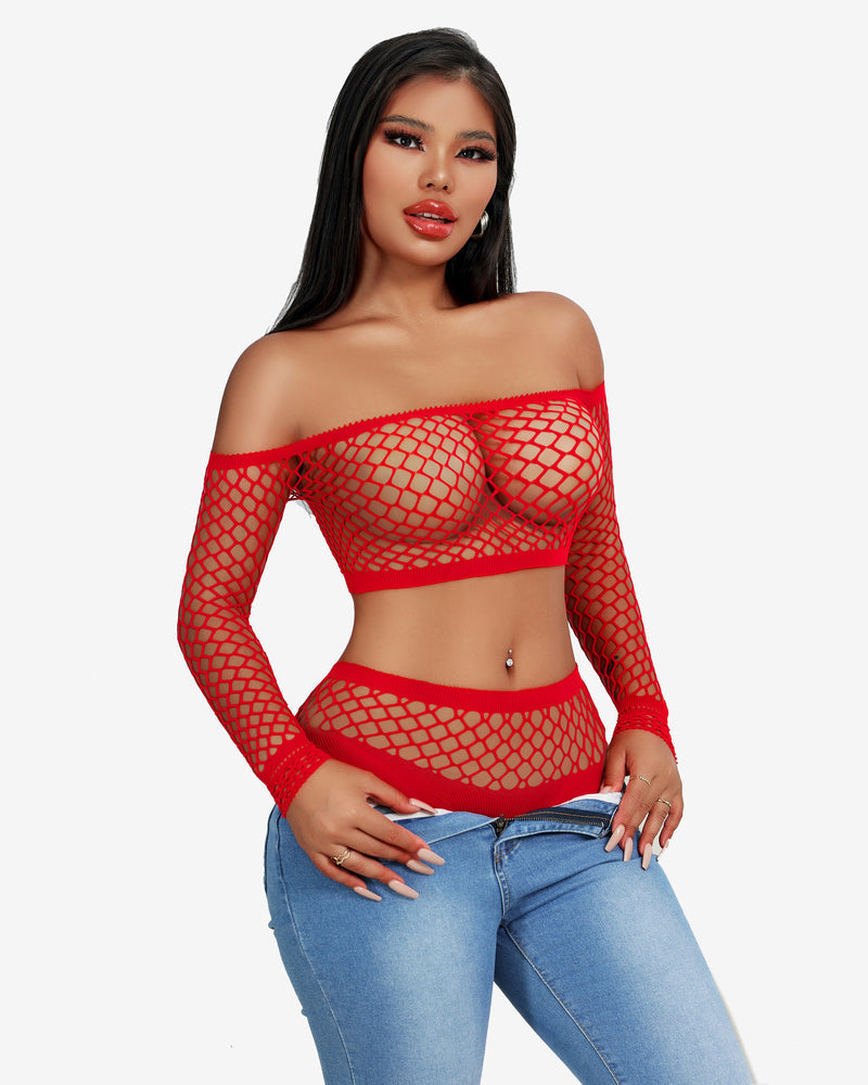 Fischnetz Mesh 2 Stück Dessous Set