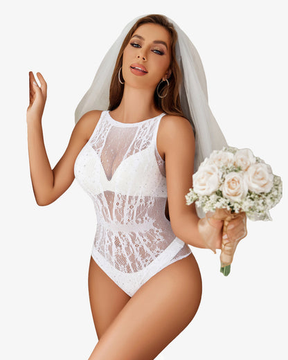 Glitzernde Strass-Teddy-Dessous