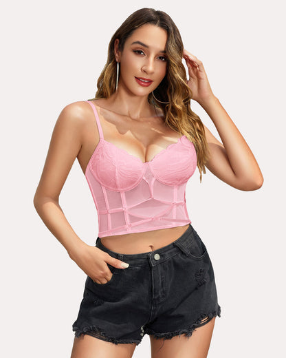 Tank Top Spitze Korsett mit Tanga