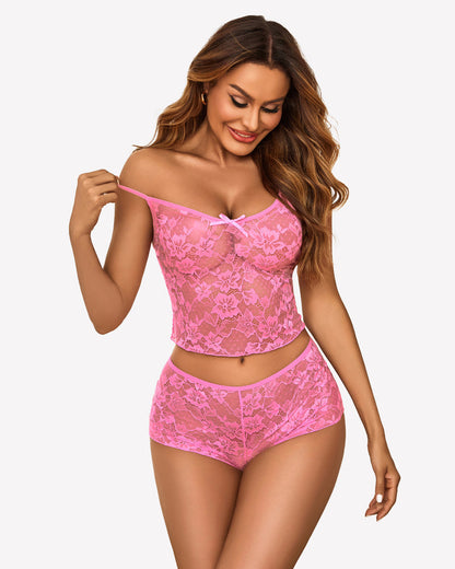 Transparentes 2-teiliges Mesh-Bralette-Set