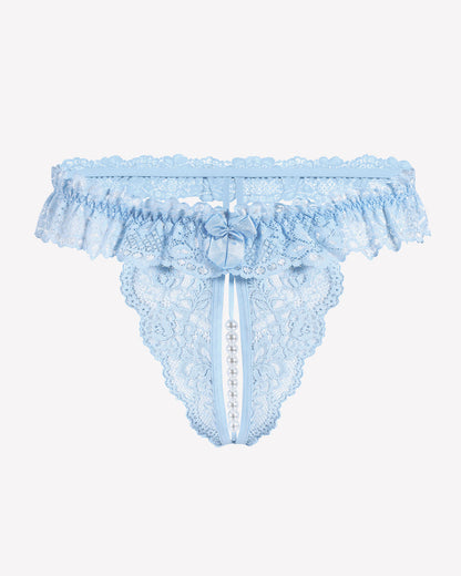 Spitze Tanga mit niedriger Taille und Perlen Ball