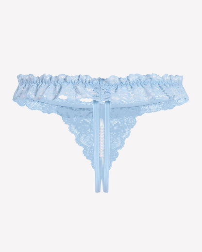 Spitze Tanga mit niedriger Taille und Perlen Ball