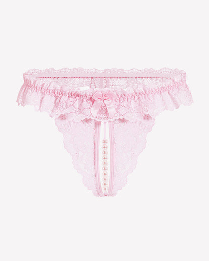 Spitze Tanga mit niedriger Taille und Perlen Ball
