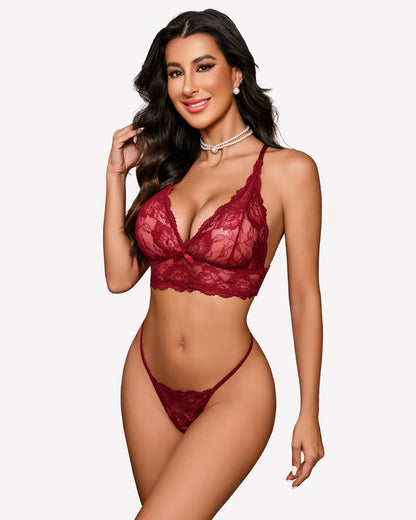 Spitze Bralettes Set 2 Stück BH und Höschen Sets