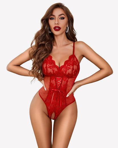 Einteiliger Teddybodysuit mit Frontträgern